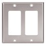 EATON Stainless Steel Decorator 2 Device Switch Plate