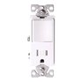 EATON White Combination Decorator Switch and Tamper Resistant Receptacle