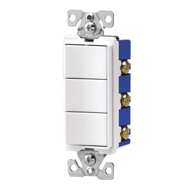 EATON 3 Rocker White Light Switch