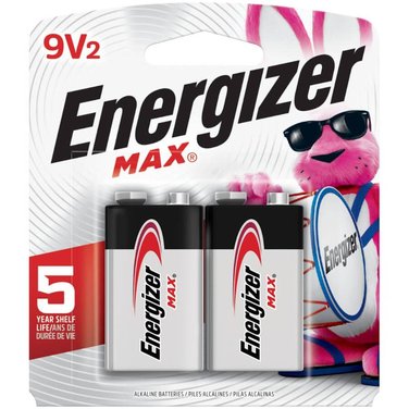 Energizer Max Alkaline 9V Batteries - 2 Pack