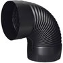 IMPERIAL MANUFACTURING 6" Diameter 90 Degree 24 Gauge Black Crimped Elbow