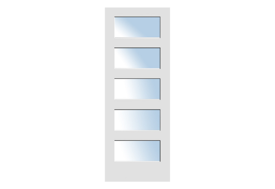 Trimlite Five Panel Shaker Door w/ Clear Glass