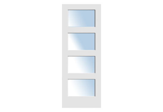 Trimlite Four Panel Shaker Door w/ Clear Glass