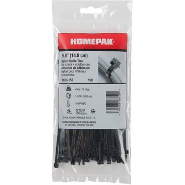 HOME PAK 100 Pack 5-3/8" Black Cable Ties