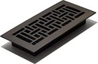 Decor Grates AJ410-RB 4-Inch by 10-Inch Oriental Floor Register, Solid Brass with Rubbed Bronze Finish