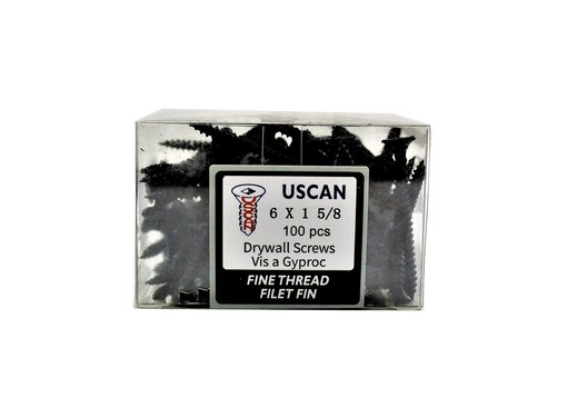 Uscan #6 Fine Thread Drywall Screws - 100 Pack