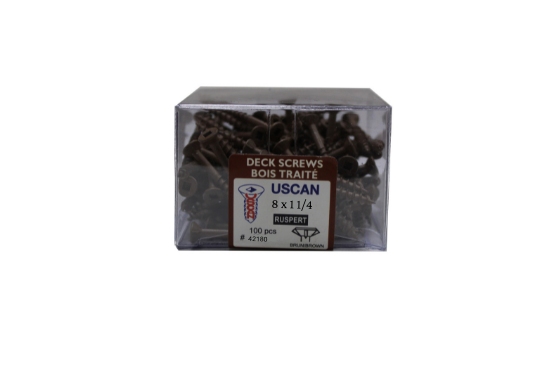 Uscan #8 Brown Deck Screws - 100 Pack