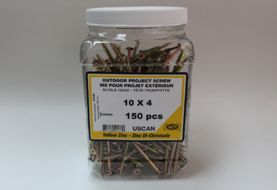 Uscan #10 Yellow Outdoor Project Screws - 150 Pack