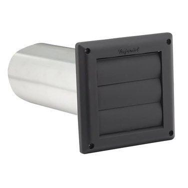 Imperial Louvered Vent Hood With 4" Aluminum Pipe - Black VT0738