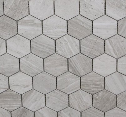 2x2 Hexagon Polished Marble Mosaic