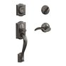 Schlage F Serie Camelot-Avila Antique Pewter Single-Cylinder Deadbolt Keyed Entry Door Handleset