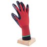 Knitted Red Spandex Gloves with Nitrile Sandy Latex Palm - 12 Pack