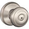 SCHLAGE LOCK Satin Nickel Georgian Privacy Door Knobset