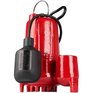 RED LION 1/3 HP Cast Iron Sump or Effluent Pump - Clog Resistant + Float Switch