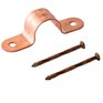 DAHL 1/2" Copper Plated Pipe Straps with Nails - 10 Pack