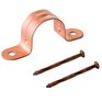 DAHL 3/4" Copper Plated Pipe Straps with Nails - 10 Pack