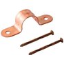 DAHL 1/2" Copper Plated Pipe Straps with Nails - 100 Pack