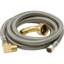 HOME PLUMBER 3/8" x 72" Stainless Steel Flexible Dishwasher Connector, with Elbow