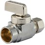 DAHL 1/2" Female Solder x 3/8" Outside Diameter Compression Brass Straight Supply Stop Valve - Plated