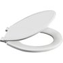 CENTOCO Round Plastic Toilet Seat - with Closed Front + Slow Close, White