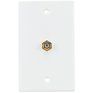 RCA Coaxial Cable Wall Plate - with Single Connector, White