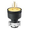 EATON 3 Wire 15 Amp 125V Black Rubber Electrical Plug