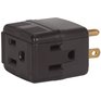 GLOBE ELECTRIC 3 Outlet Heavy Duty Black Cube Wall Tap