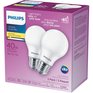 PHILIPS 7W A19 Medium Base Soft White LED Light Bulbs - 2 Pack