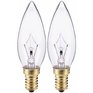 GLOBE ELECTRIC 40W B9 European Base Clear Chandelier Light Bulbs - 2 Pack