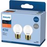 PHILIPS DuraMax 40W G16.5 Medium Base White Globe Light Bulbs - 2 Pack