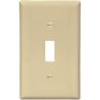 EATON Ivory Plastic 1-Toggle Switch Plate