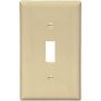 EATON Ivory Plastic 1-Toggle Switch Plate