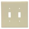 EATON Ivory Plastic 2-Toggle Switch Plate