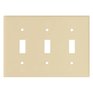 EATON Ivory Plastic 3-Toggle Switch Plate