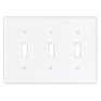 EATON White Plastic 3-Toggle Switch Plate