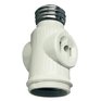 EATON White 2 Wire Keyless Socket Adapter with 2 Outlets