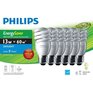 PHILIPS 13W Medium Base Daylight Mini Twister CFL Bulbs - 6 Pack