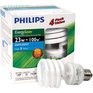 PHILIPS 23W Medium Base Daylight Mini Twister CFL Bulbs - 4 Pack