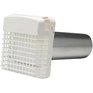 DUNDAS-JAFINE 4" Louvered White Vent Hood, with Tailpiece and Guard