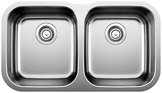 BLANCO 400008 ESSENTIAL U 2 BOWL UNDERMOUNT SINK - STAINLESS