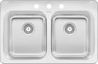 BLANCO 401025 HORIZON 3-HOLE 2 BOWL DROP-IN SINK - STAINLESS