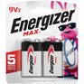 Energizer Max Alkaline 9V Batteries - 2 Pack