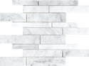 12x12 Bianco Venatino Polished Marble Random Strip Mosaic