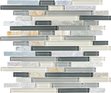 12x12 Glass and Slate Linear Blend Mosaic