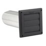 Imperial Louvered Vent Hood With 4" Aluminum Pipe - Black VT0738